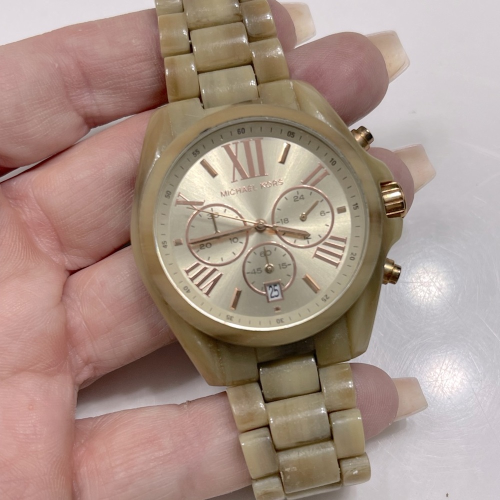 Michael Kors Rose Gold Tortoise Shell Watch